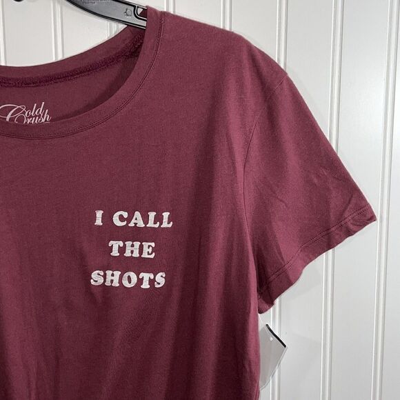 I Call The Shots Tee Woman’s Large Wine Short Sleeve Classic Graphic Cabincore - Picture 3 of 11